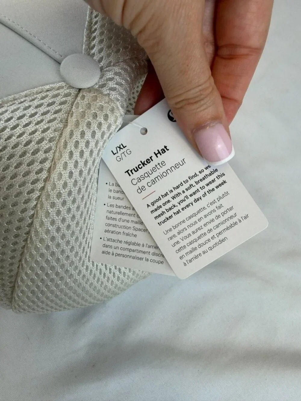 NWT Lululemon Hat Trucker Logo Light Ivory L/XL Adjustable Snap Back